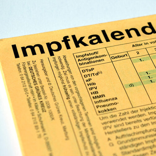 Nahaufnahme eines Impfkalenders